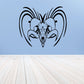 Ram skull wall decal with bold black-and-white design and curling horns