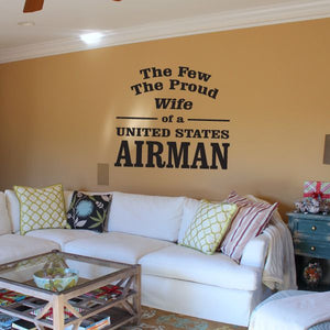Navy wall decal: The Few, The Proud, Wife of a U.S. Airman