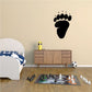Bear paw track wall decal, black footprint shape.