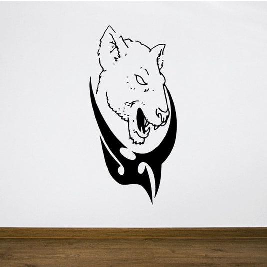 Image of Wild Cat Head and Tribal Razor Decal