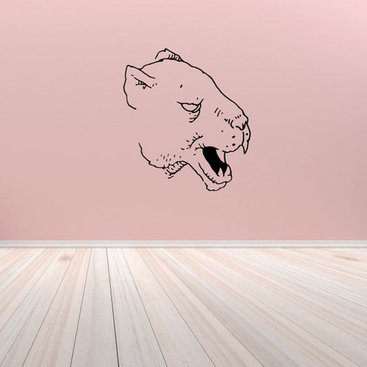 Image of Wild Cat Head Snarling Decal