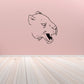 Snarling cat head decal with open mouth and detailed outline