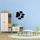 Black cat paw print decal with four paw pads clustered
