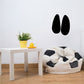Deer track wall decal with two black hoof prints