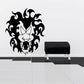 Tiger head wall decal with black tribal flame mane design