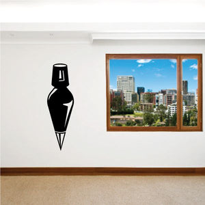 Wine cork decal with black wine bottle silhouette and cork tip