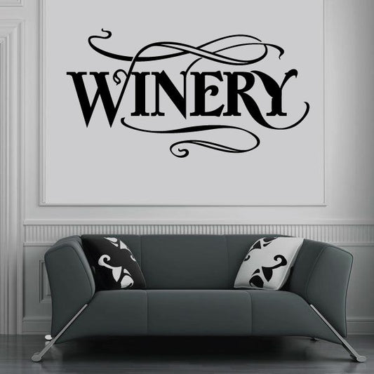 Image of Winery Wall Decal - Vinyl Decal - Car Decal - Business Sign - MC559