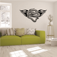 Black winged snake emblem wall decal with outlined tribal-style pattern