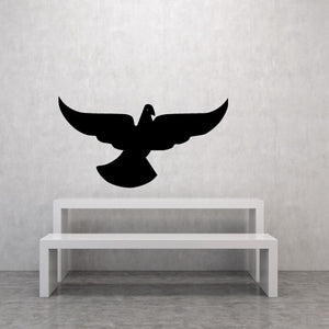 Flapping dove decal, black winged bird silhouette