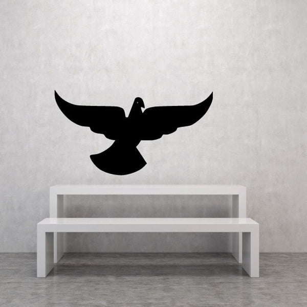 Flapping dove decal, black winged bird silhouette