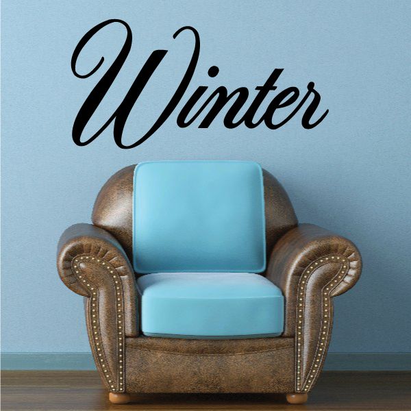 “Winter” vinyl wall decal in black cursive lettering
