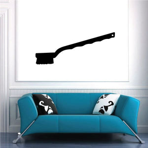 Wire brush decal, black stencil-style brush silhouette