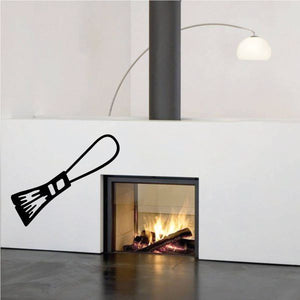 Wire brush outline loop decal for wall, black line art
