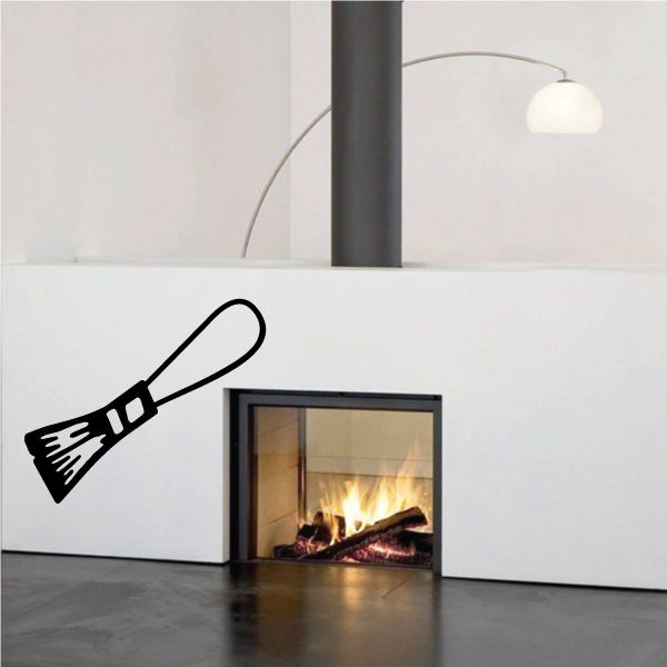 Wire brush outline loop decal for wall, black line art