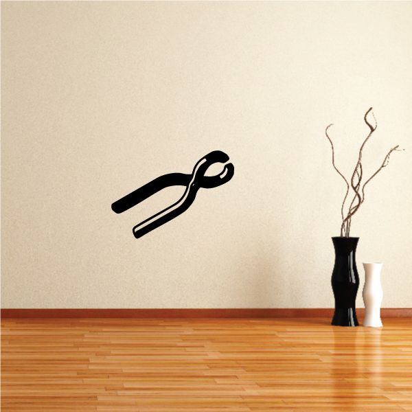 Wire tongs decal sticker, black tong tool icon