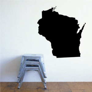Black Wisconsin state silhouette decal