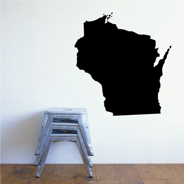 Black Wisconsin state silhouette decal