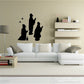 Wise men wall decal with three silhouettes, staffs, gifts, and small stars