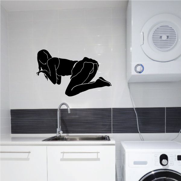 Black skirt silhouette woman wall decal