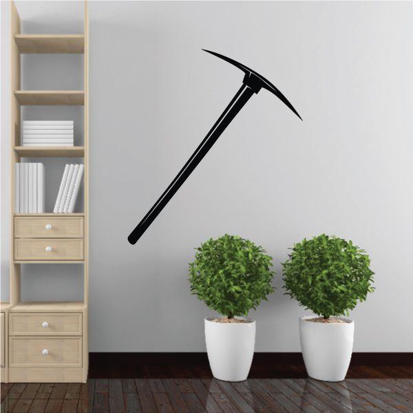 Pickaxe decal with black pickaxe graphic