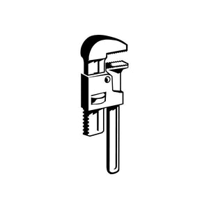 Wrench tool vinyl decal sticker with bold black outline