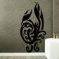 Black scorpion-shaped wall decal with swirling tribal design