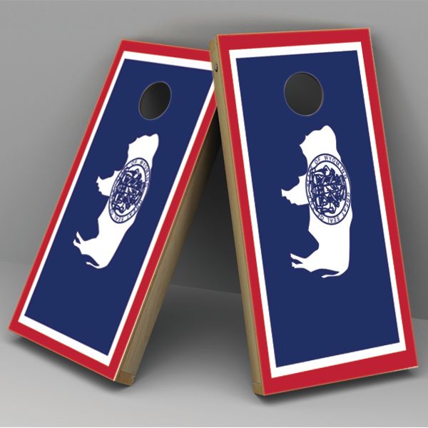 Wyoming Flag Cornhole Board Vinyl Decal Wrap