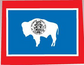 Wyoming Shape State Flag Sticker, isolated printed sticker artwork