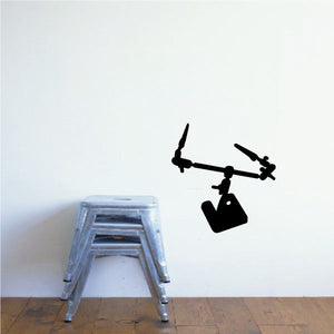 Black tool holder decal silhouette with angled handle and base