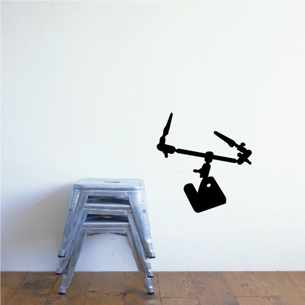 Black tool holder decal silhouette with angled handle and base