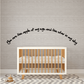 Wall decal with black cursive quote: “apple of my eye” and “star in my sky”