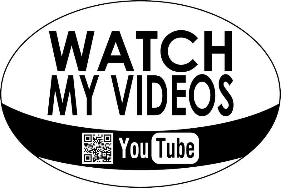 Watch My Videos on YouTube Sticker - Vinyl Sticker - Car Sticker - 002, isolated printed sticker artwork