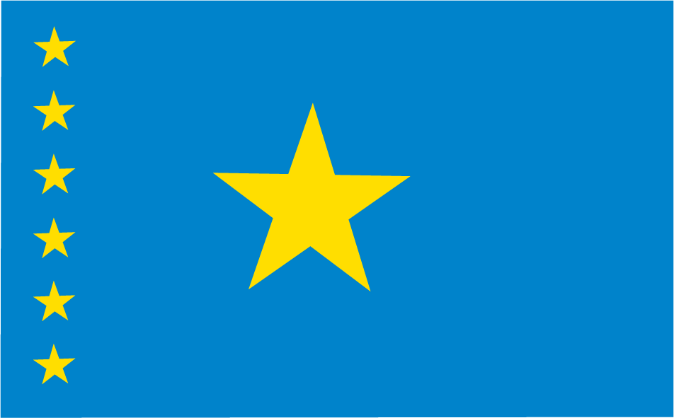 Zaire Congo Flag Sticker, isolated printed sticker artwork