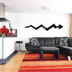 Zigzag snake wall decal in black with a zigzag body and head