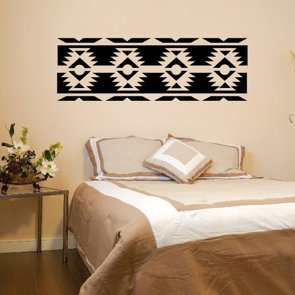 Southwestern zigzag banner decal with black and cream geometric pattern