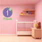 Flower wreath wall decal reading '1 Month' with purple number 1 and green text