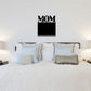 Mother's Day wall decal, black rectangle with "MOM" text and small heart