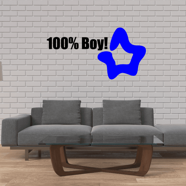 100 Percent Boy with Star Wall Decal