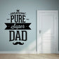 Vinyl wall decal featuring Super Dad text in black with crown, mustache, and banner