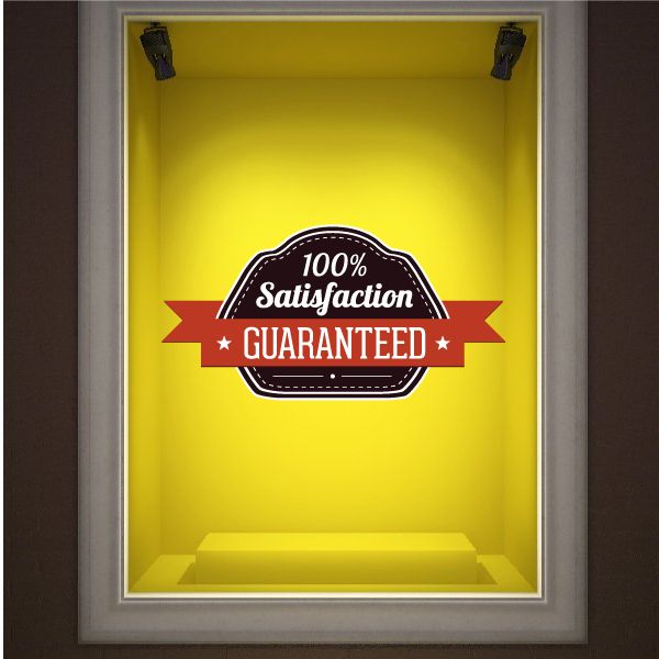 Image of 100% Satisfaction Guaranteed Banner Retail Discount Sign Wall Decal - Vinyl Decal - Car Decal - Idcolor066