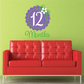 12-month wall decal with purple '12 Months' and flower accents