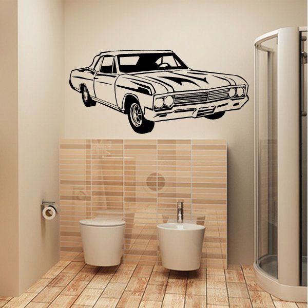 1966 Buick Skylark car decal in black outline, front view with grille details