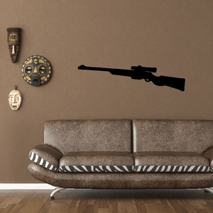 Rifle silhouette wall decal with black finish
