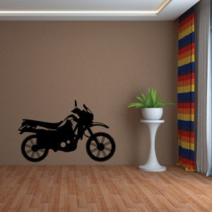 Dirt bike decal sticker, black 250cc-style motorcycle silhouette