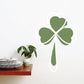 Three-leaf clover decal with green heart-shaped leaves and white outline