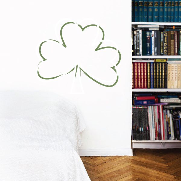 Image of 3 Leaf Clover St Patrick's Day Overlapping Leaf Printed Die Cut Decal