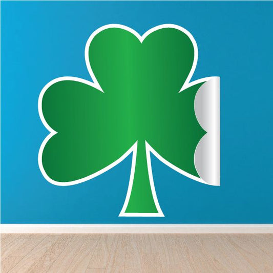 Image of 3 Leaf Clover St Patrick's Day Peel Mock Sticker