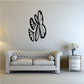 Abstract butterfly wall decal set, three-piece black butterfly outlines