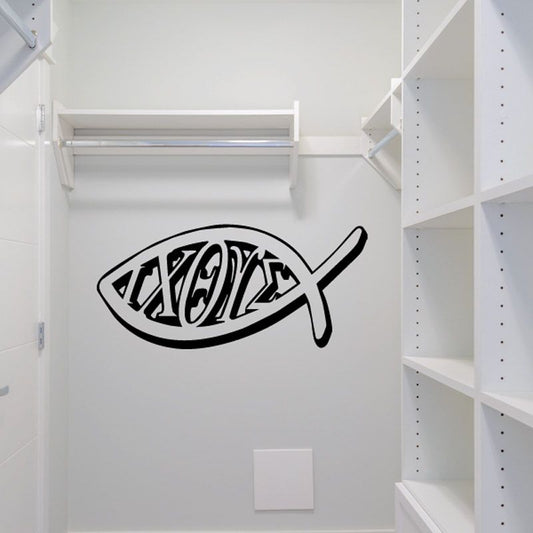 Image of 3D Ixoye Jesus Fish Decal