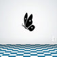 Black butterfly wall decal, 4-piece set